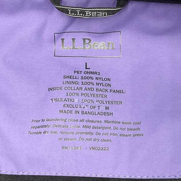 L.L. Bean Women’s Rugged Ridge Ski Jacket Full Zip Primaloft Purple Petite L - Picture 3 of 15